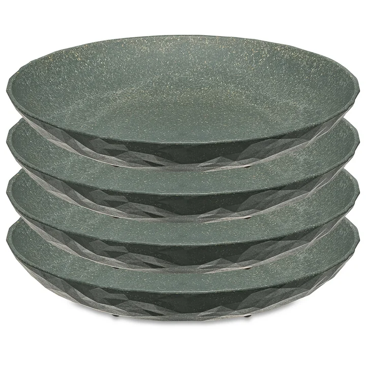 Koziol - CLUB PLATE Deep plate, 22 cm, nature ash grey (set of 4)