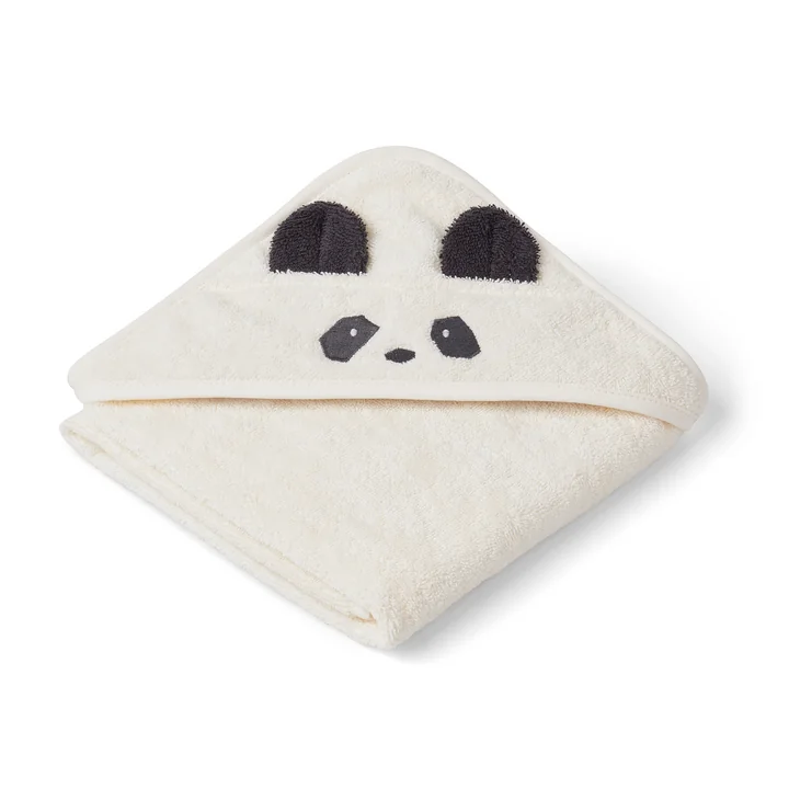 Albert Baby towel with hood from LIEWOOD in the panda design, creme de la creme