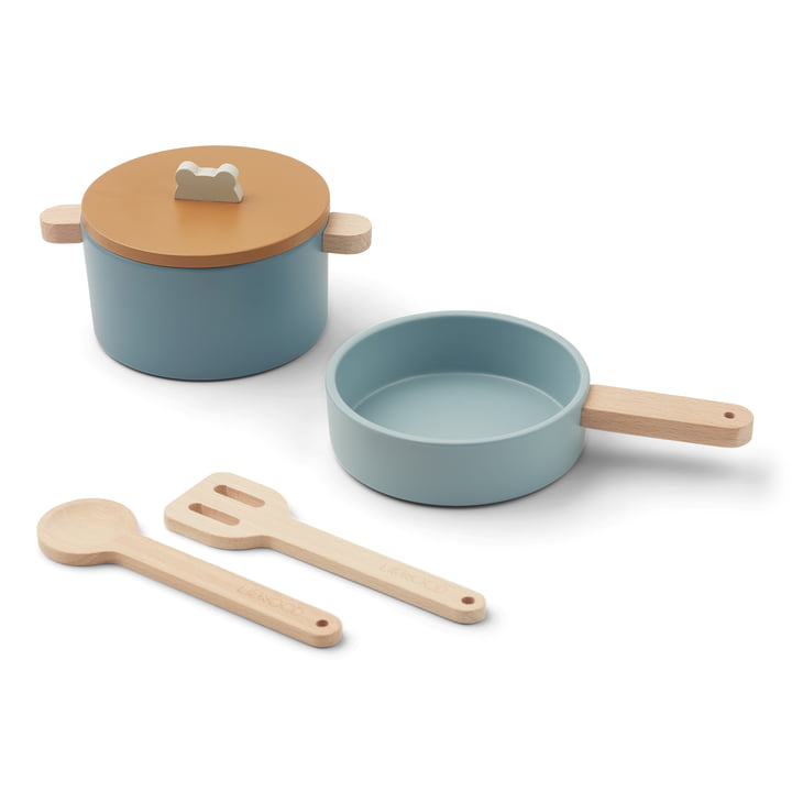 Antonio Cooking set from LIEWOOD in color blue (set of 4)