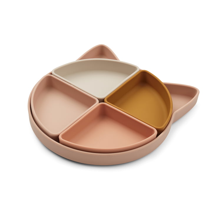 Arne divided plate from LIEWOOD in the design cat, rose