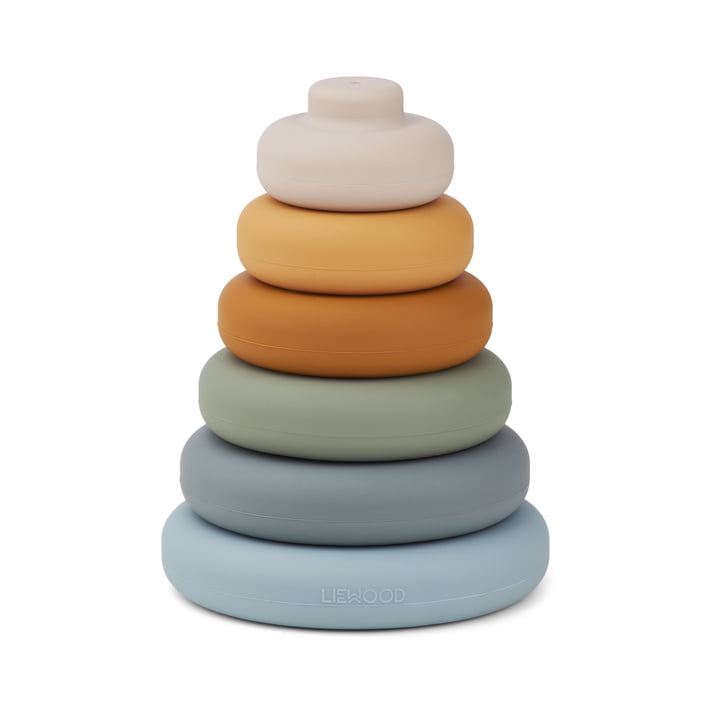 Dag Stacking tower from LIEWOOD in the multicolored version (set of 6)