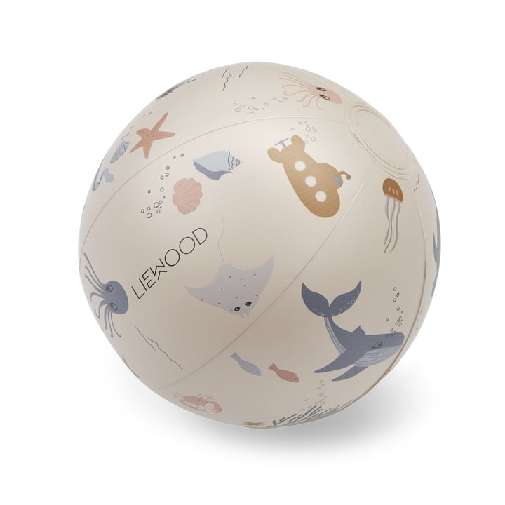 Mitch Beach ball from LIEWOOD in the design marine animals, sandy