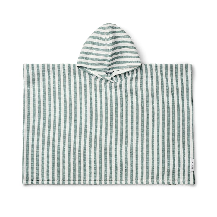 Paco Bathing poncho by LIEWOOD in the version striped, peppermint / white