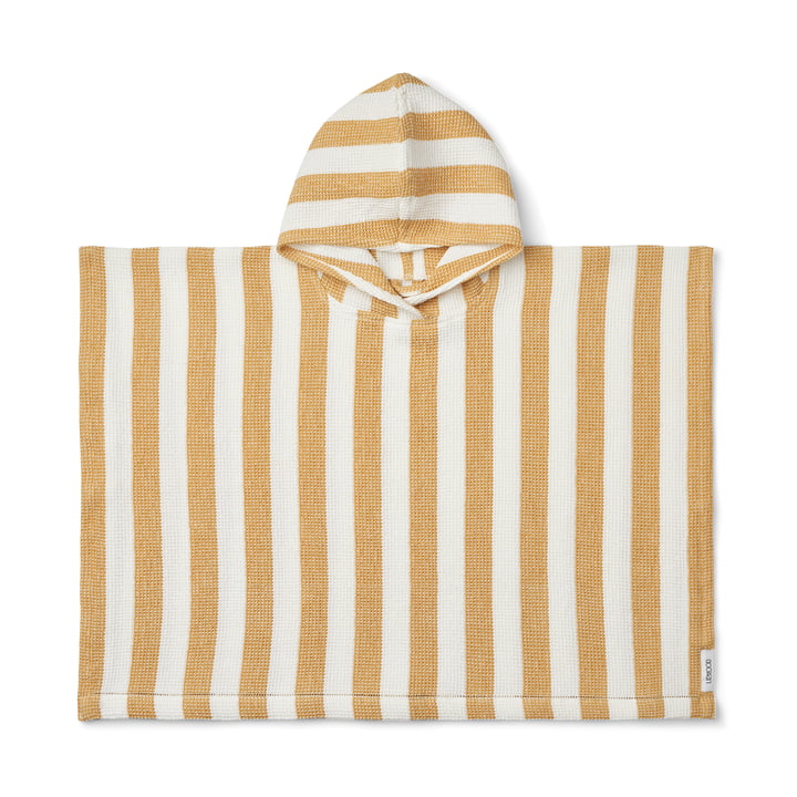Paco Bath poncho from LIEWOOD in the striped version, white / yellow