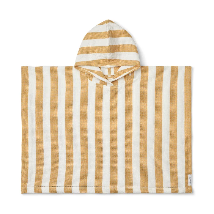 Paco Bath poncho from LIEWOOD in the striped version, white / yellow