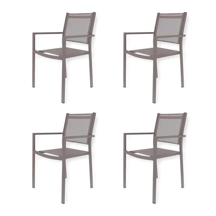 Fiam - Aria stacking armchair, taupe (set of 4)