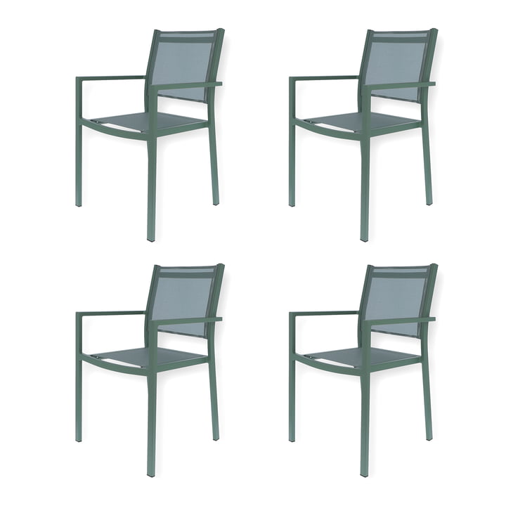 Fiam - Aria stacking armchair, sage (set of 4)