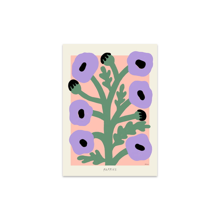 Purple Poppies by Madelen Möllard, 30 x 40 cm from The Poster Club