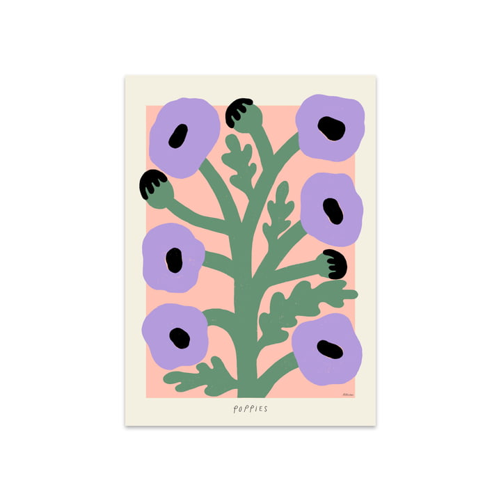Purple Poppies by Madelen Möllard, 50 x 70 cm from The Poster Club