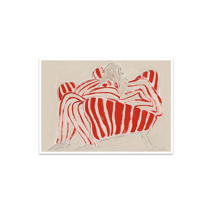 Red Chair by Sofia Lind, 30 x 40 cm