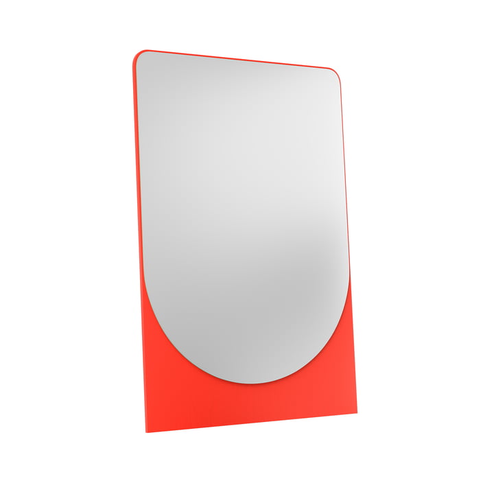 Friedrich Max Mirror, ash lacquered, bright red from OUT Objekte unserer Tage