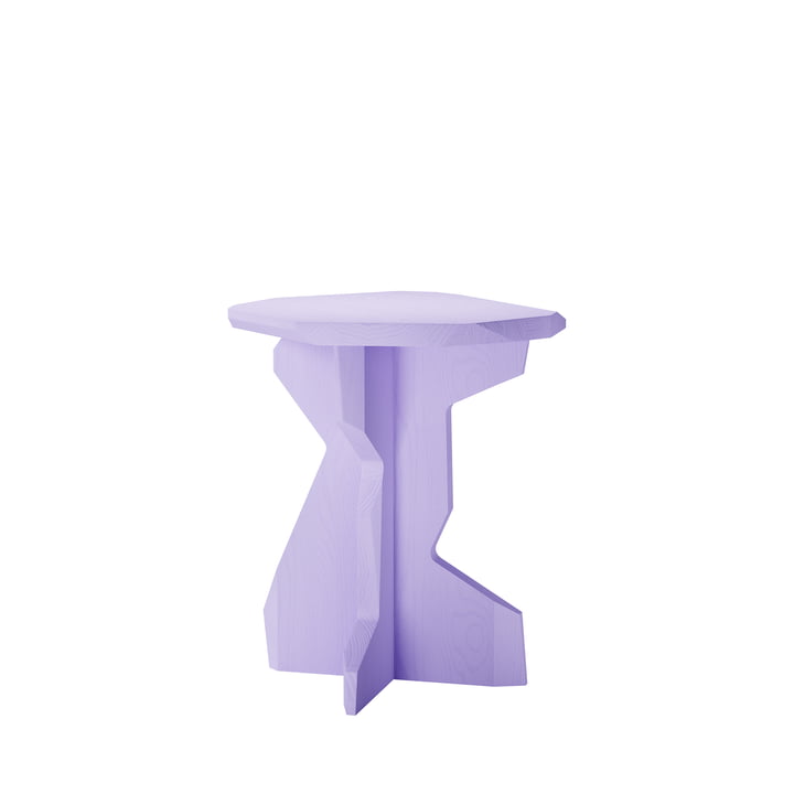 Fels Stool, solid ash lacquered, lilac from OUT Objekte unserer Tage