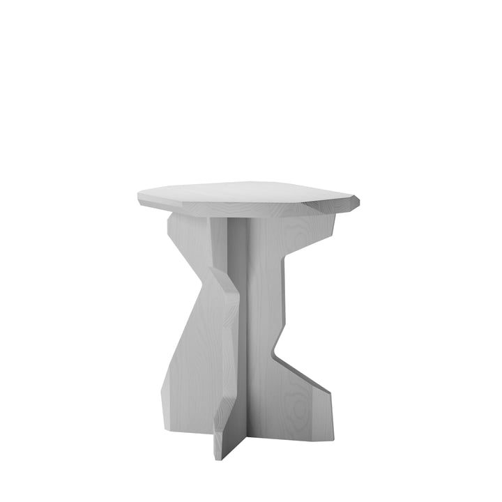 Fels Stool, solid ash lacquered, light gray from OUT Objekte unserer Tage
