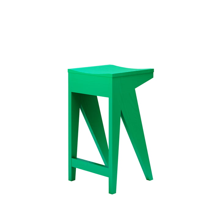 OUT Objekte unserer Tage - Schulz Bar stool 65 cm, ash, emerald
