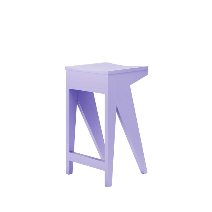 OUT Objekte unserer Tage - Schulz Bar stool 65 cm, ash, lilac
