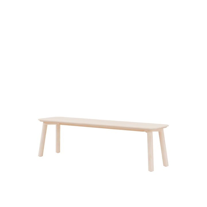 Meyer 23 Bench medium 160 cm, ash waxed with white pigment of OUT Objekte unserer Tage