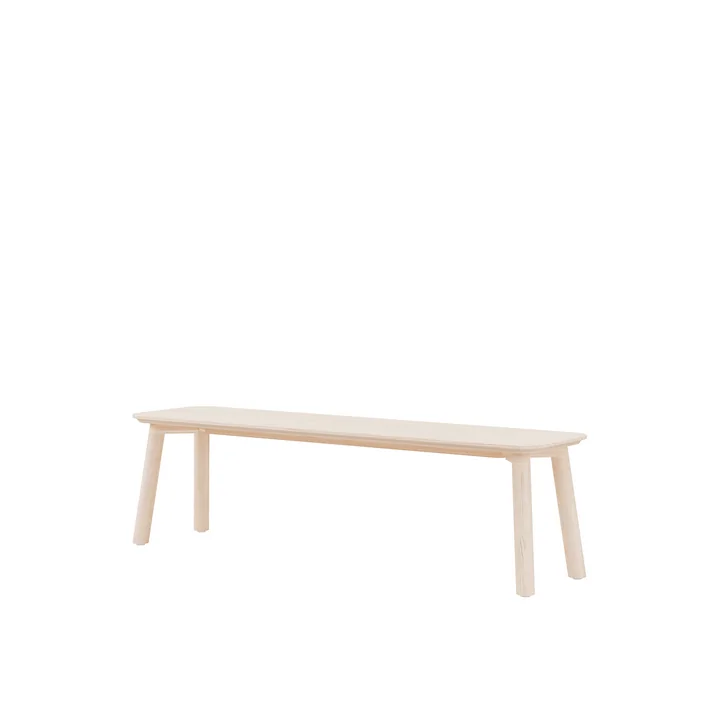 Meyer 23 Bench medium 160 cm, ash waxed with white pigment of OUT Objekte unserer Tage