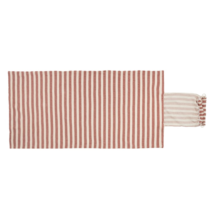 Nobodinoz - Portofino Beach towel with bag, 68 x 140 cm, rusty red striped