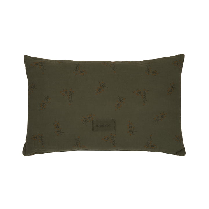 Nobodinoz - Wabi Sabi Muslin cushion, 35 x 23 cm, flore vetiver