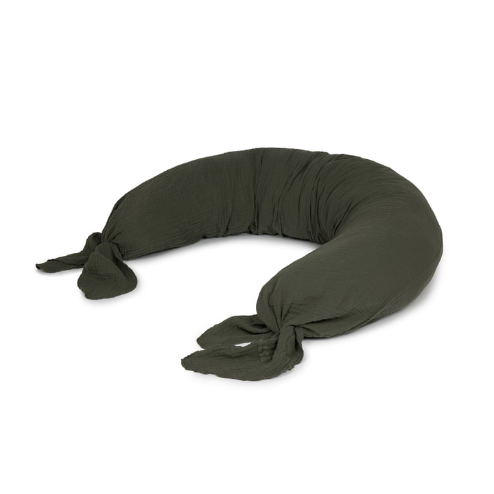 Nobodinoz - Wabi Sabi Nursing / side sleeper pillow, 225 x 35 cm, vetiver