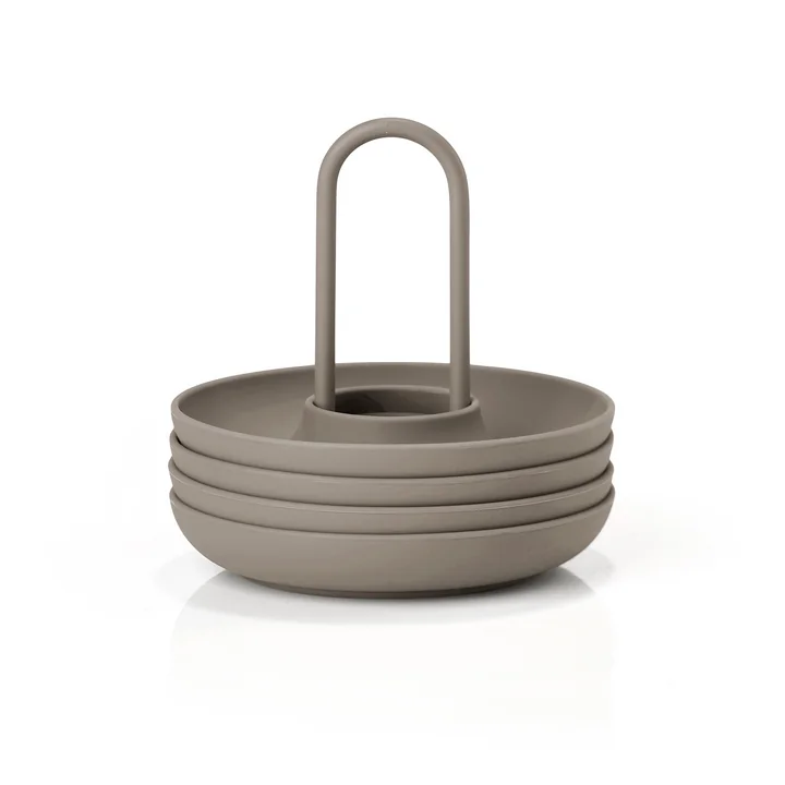 Singles Egg cup with holder, taupe (set of 4) from Zone Denmark