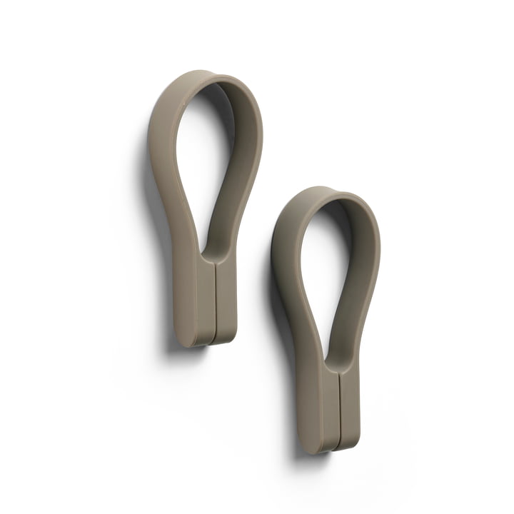 Loop Magnetic towel rail, taupe (set of 2) from Zone Denmark
