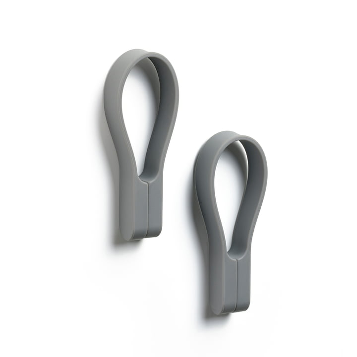 Zone Denmark - Loop Magnet towel holder, gray (set of 2)