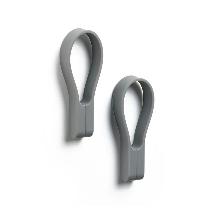 Loop Magnetic towel rail, gray (set of 2) from Zone Denmark