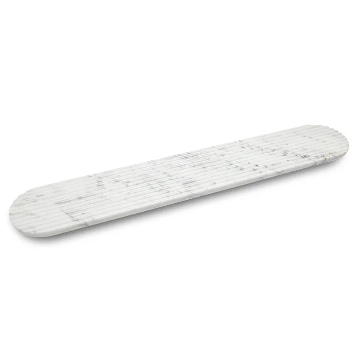 Northern - Podium serving board L 90 cm, marble mixed white