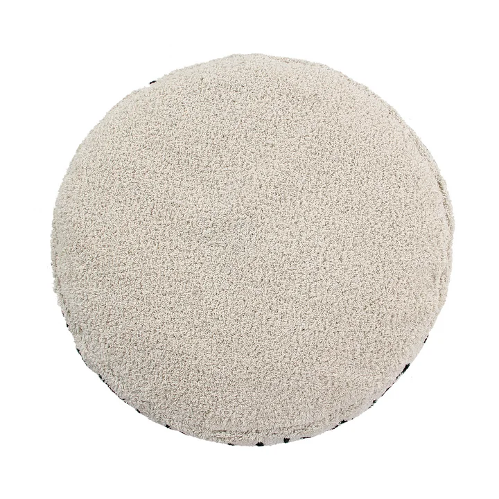 ABC Pouf, Ø 70 cm, natural / black from Lorena Canals