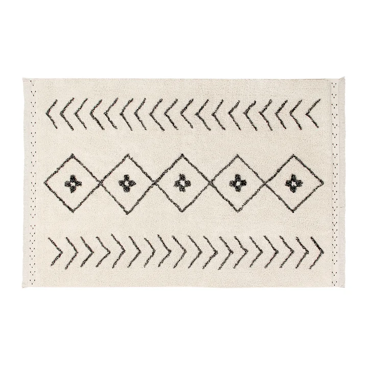 Bereber Rhombs, 170 x 240 cm, natural / black from Lorena Canals