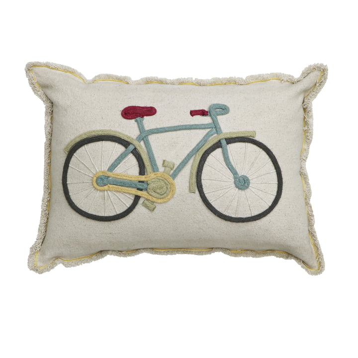 Bike Floor cushion, 35 x 55 cm, nature / blue from Lorena Canals