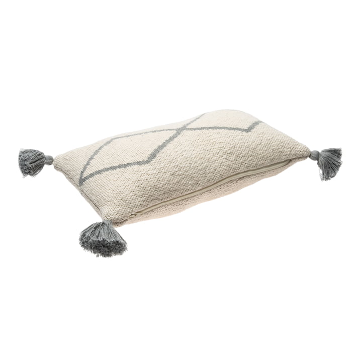 Knitted cushion Little Oasis, 25 x 40 cm, natural / gray from Lorena Canals