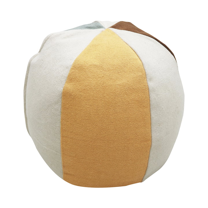 Pouf Ball, Ø 45 cm, nature / brown / yellow from Lorena Canals