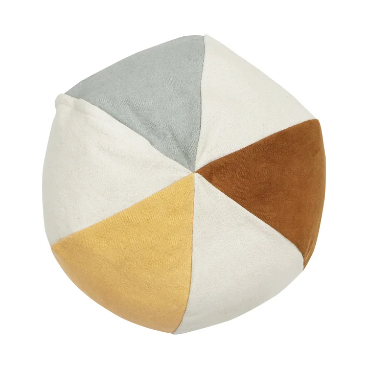 Pouf Ball, Ø 45 cm, nature / brown / yellow from Lorena Canals