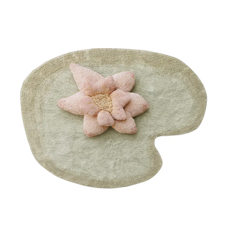 Puffy Lily Carpet, 140 x 160 cm, green / rose from Lorena Canals