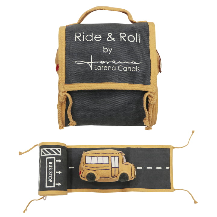 Ride & Roll Play set, school bus, black / yellow (set of 2) from Lorena Canals