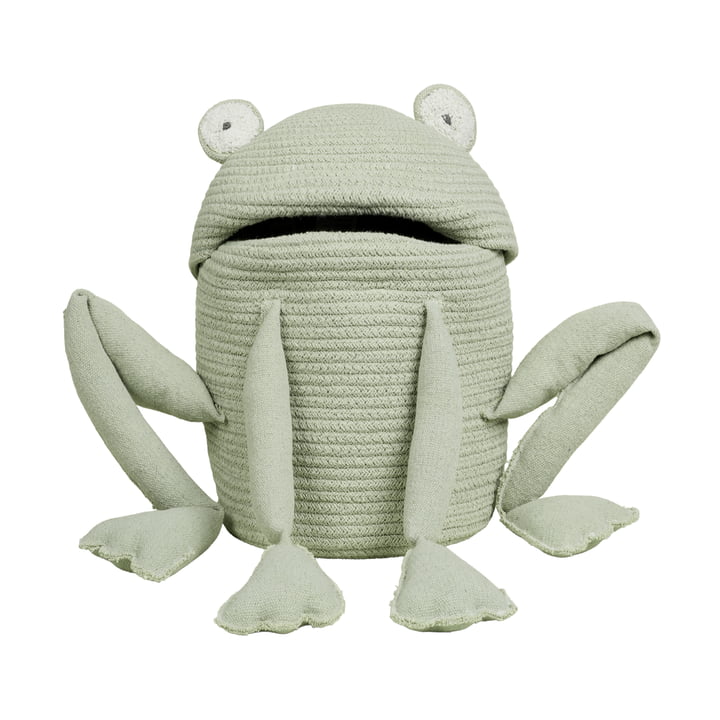 Play and storage basket, Fred the Frog, green by Lorena Canals