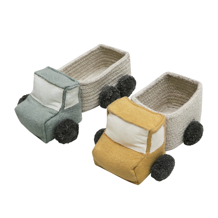 Toy truck, yellow / blue (set of 2) from Lorena Canals