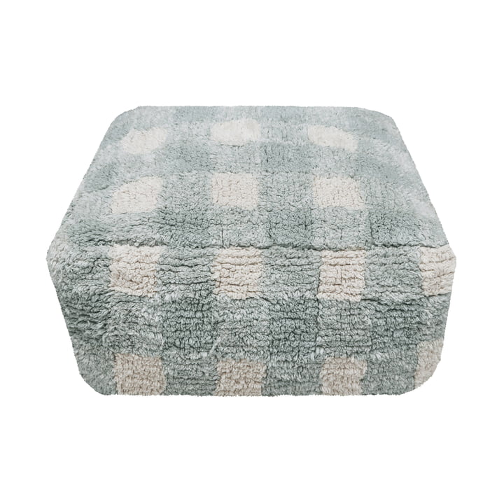 Vichy Pouf, 40 x 40 cm, sage blue from Lorena Canals