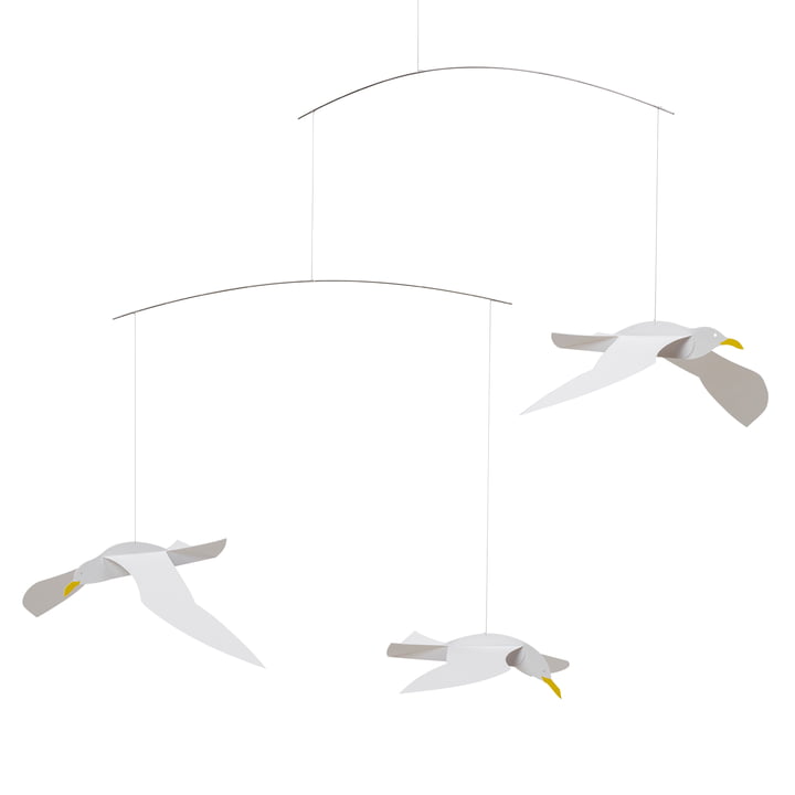 Soaring Seagulls Mobile from Flensted Mobiles in color white/yellow
