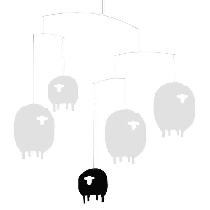 Sheep mobile from Flensted Mobiles in color white / black