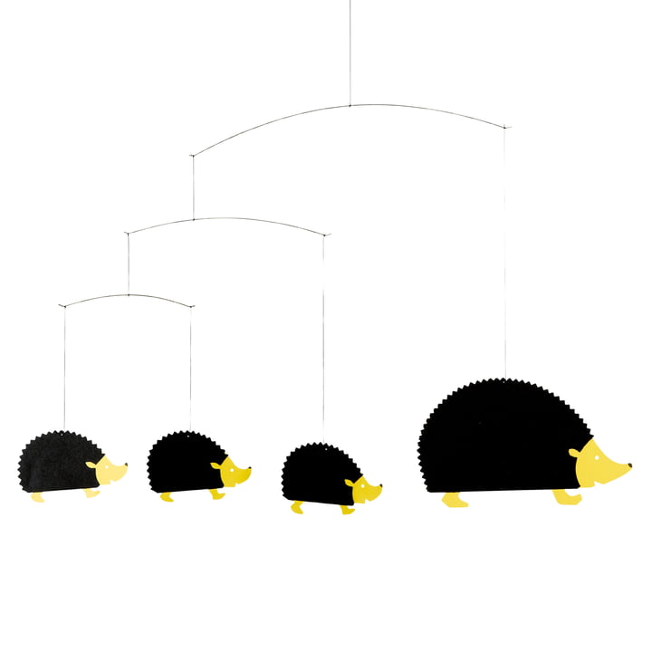 Hedgehog mobile from Flensted Mobiles in color black/yellow