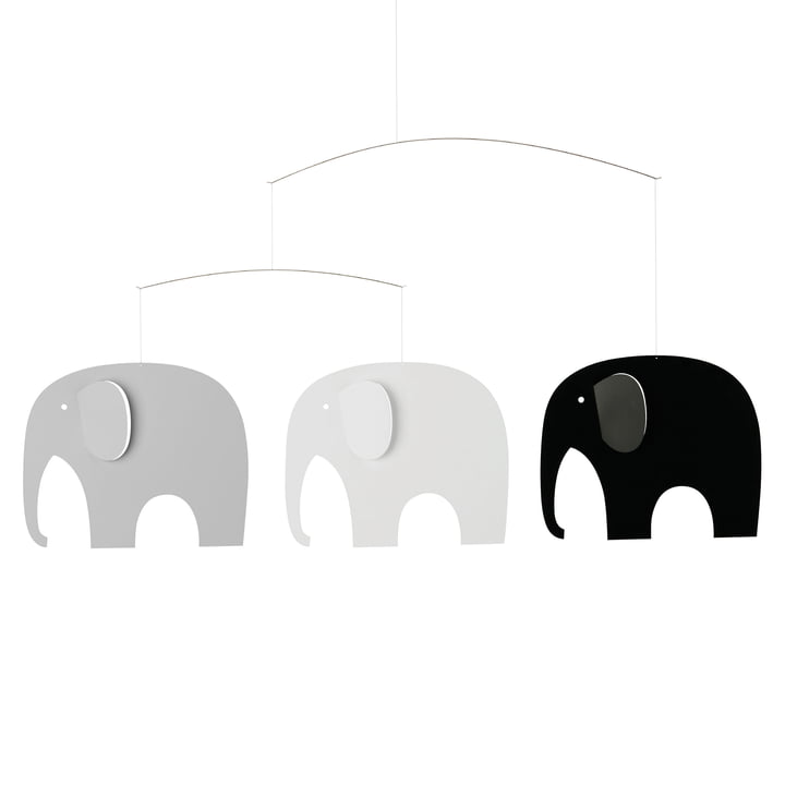 Elephants meeting mobile from Flensted Mobiles in color gray