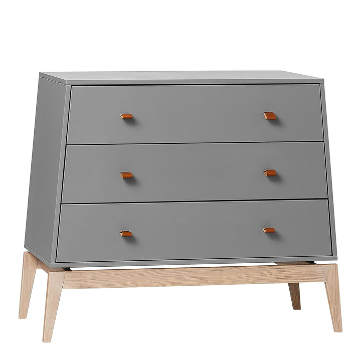 Leander - Luna chest of drawers, 103 x 52, oak / gray