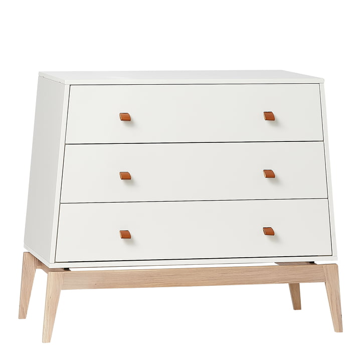 Leander - Luna chest of drawers, 103 x 52, oak / white