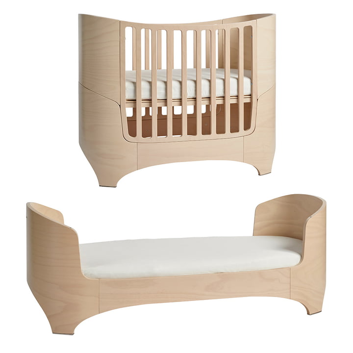 Leander - Classic Baby & Junior bed, 0 - 7 years, 120 - 150 x 70 cm, beech / whitewash