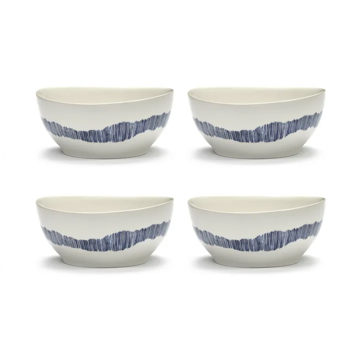 Feast Bowls from Serax in the color white / blue striped