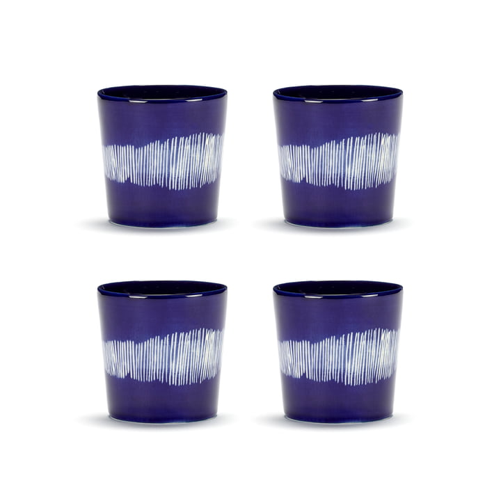 Feast Serax cup in the color dark blue / white striped (set of 4)