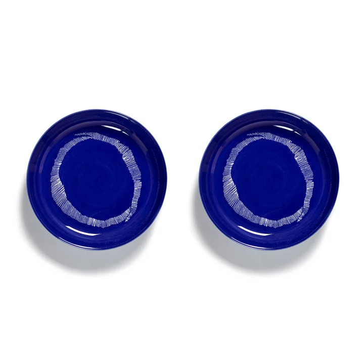 Feast Plate from Serax in the design dark blue / white striped